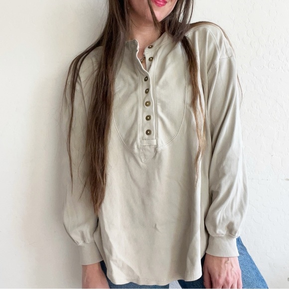 We The Free Beige Tan Pullover Henley - Picture 2 of 8
